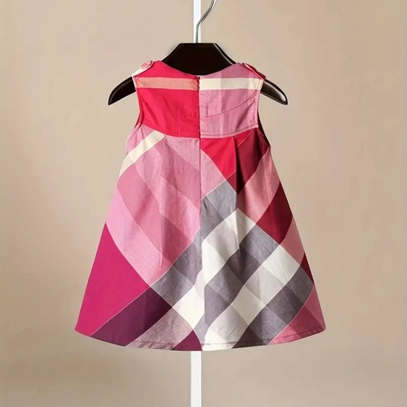 NWT Nova Check Plaid Girl's Sleeveless Dress 100% Cotton - Picture 2 of 3